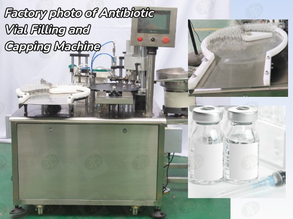factory photo of Antibiotic Vial Filling and Capping Machine